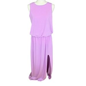 C.O.Z.Y. JERSEY MAXI DRESS WITH‎ SIDE SLIT PURPLE NWT WOMEN'S 6